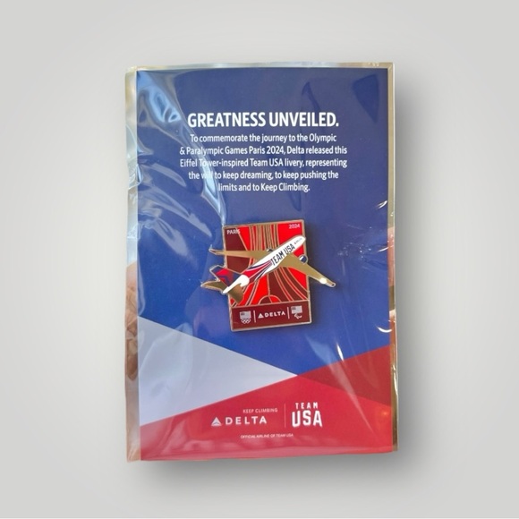 Delta Air Lines 2024 Paris Olympics Team USA Airplane Livery Collectible Pin New - Picture 3 of 16